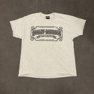Harley Davidson T Shirt L Panama City Beach Florida Skull Light Heather Grey